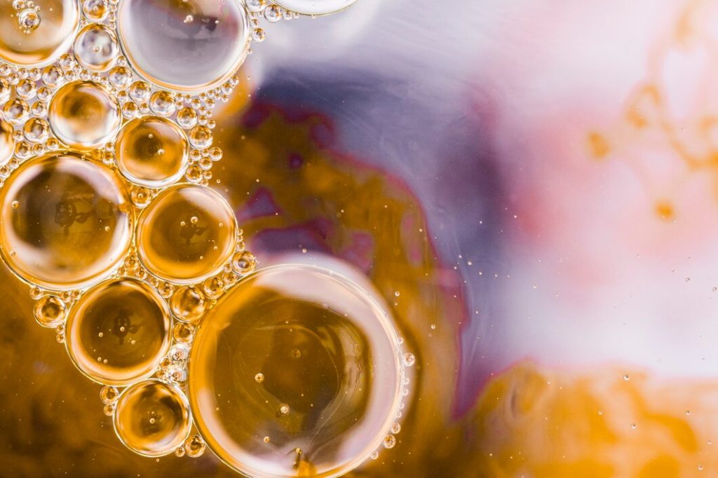 Yellow bubbles in water-based cleaning solution